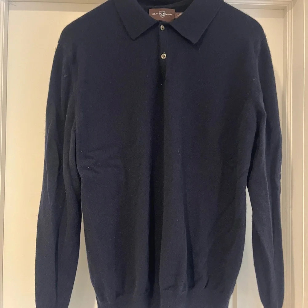 Black Brown 1826 Men's Navy cashmere Sweater - Picture 5 of 7